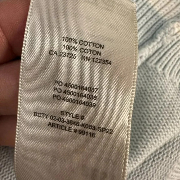 Sunday Best Lamora V-Neck Striped Button Front Cardigan Varsity Style Blue Small - Picture 15 of 16